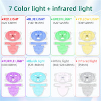 LED Facial Mask with Neck 8 color Near-infrared Red Facial and Neck Photon Oil Control Skin Firming Whitening and Anti Rednes
